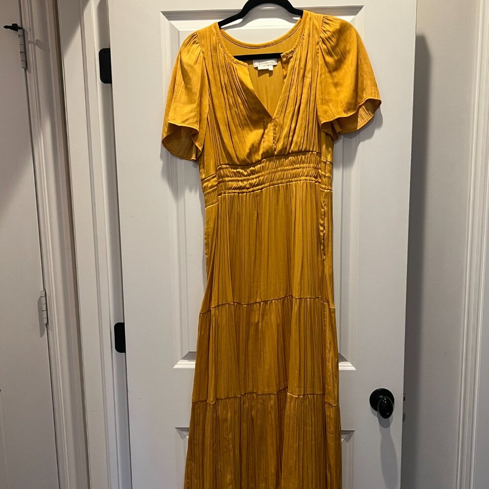 Anthropologie Gold Maxi Dress